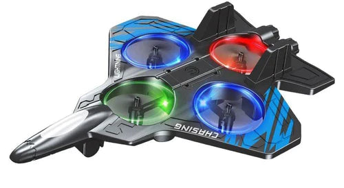 RC Airplane/Jet with Lights 2.4 GHZ | Beginner Remote-Control Jet Plane for Kids & Adults | One-Key Takeoff, Rechargeable Battery, Stunt Mode, Indoor/Outdoor Toy